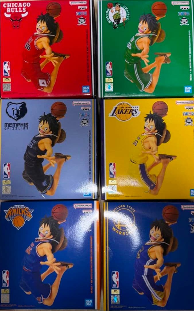 【新品未開封】NBA ルフィ ワンピースベースショップ 6体セット