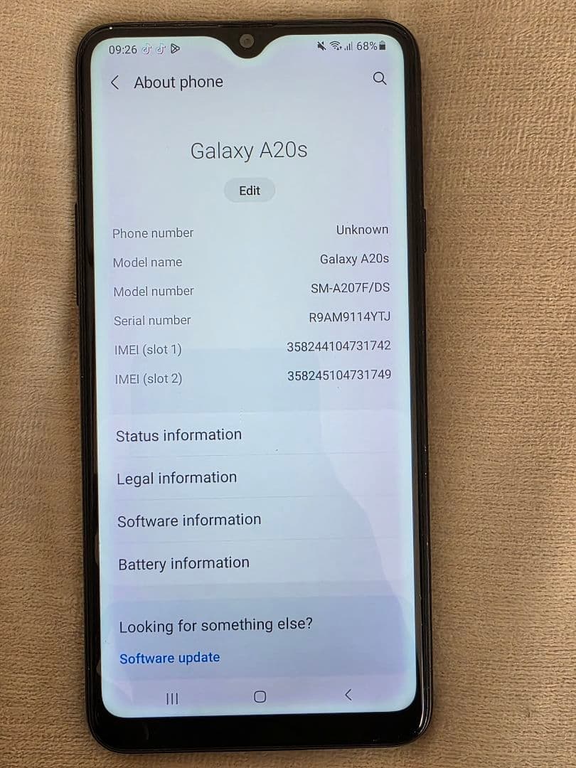Samsung Galaxy A20s SIM Free 本体