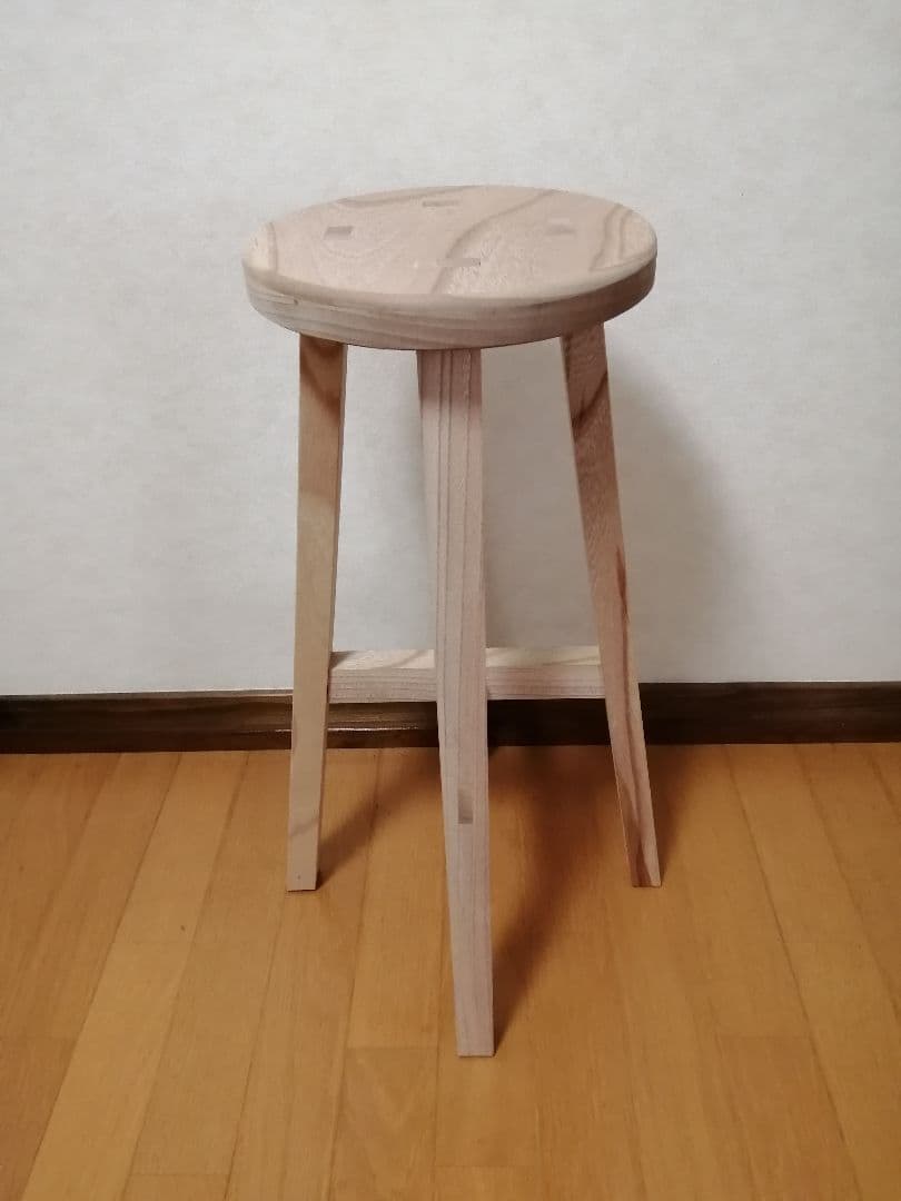 欅材スツール　高さ45cm　丸椅子　stool