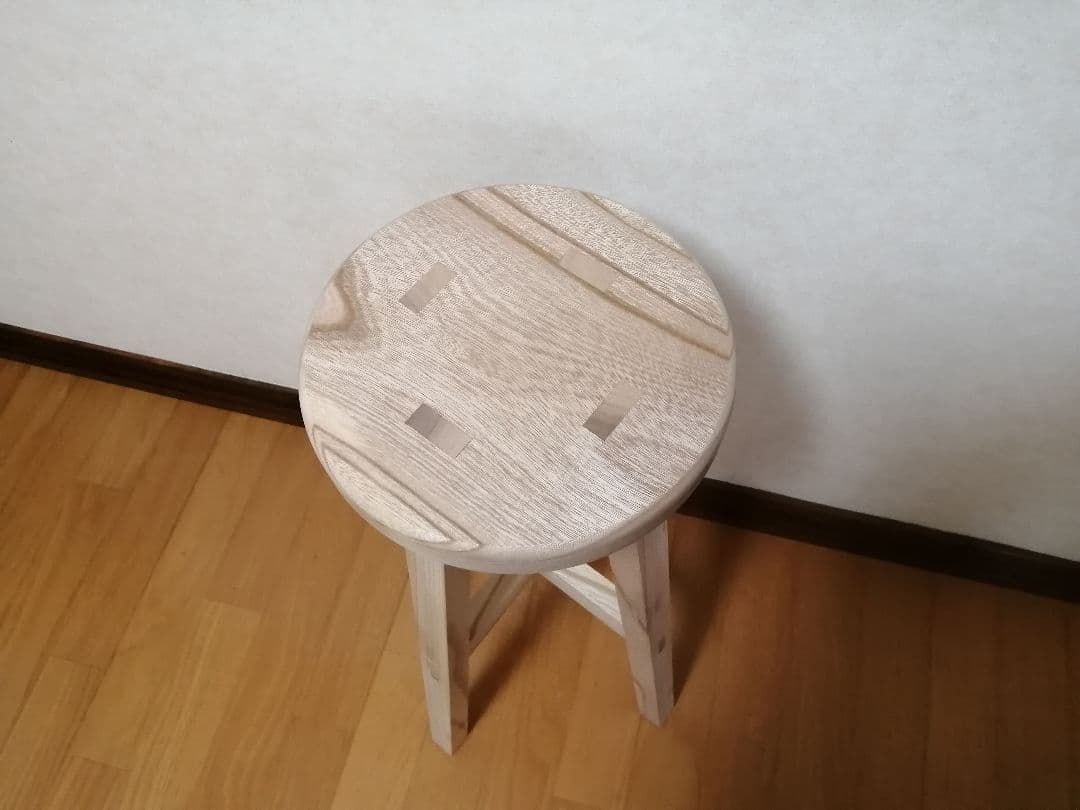 欅材スツール　高さ45cm　丸椅子　stool