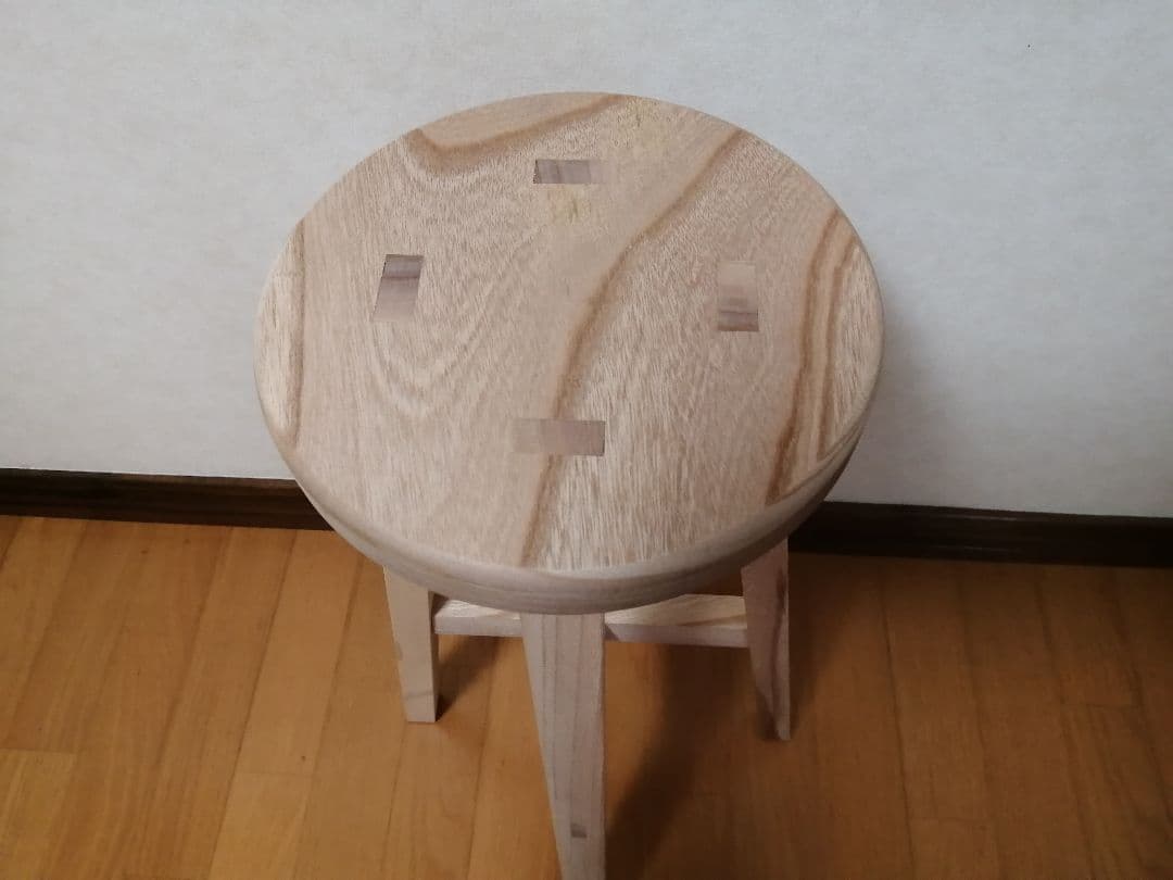 欅材スツール　高さ45cm　丸椅子　stool
