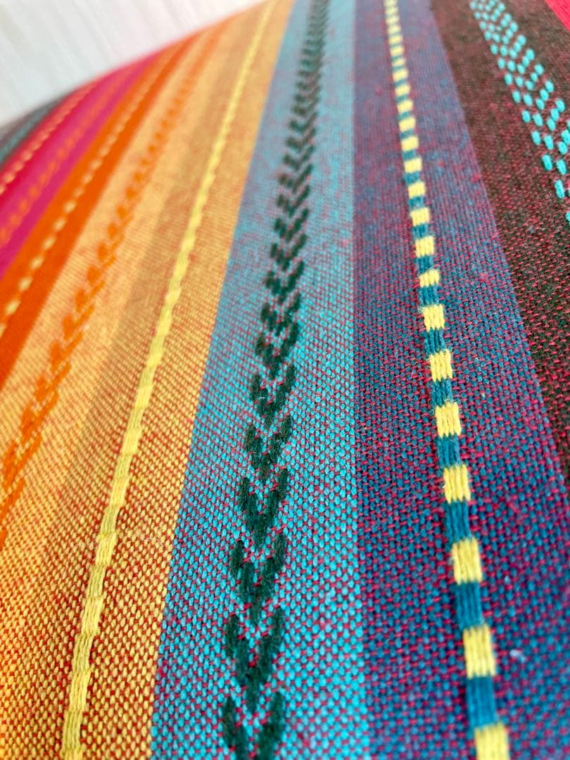 1点もの　スポンジ新品　布部張り替え済　スツール　オットマン　カントリー　インド