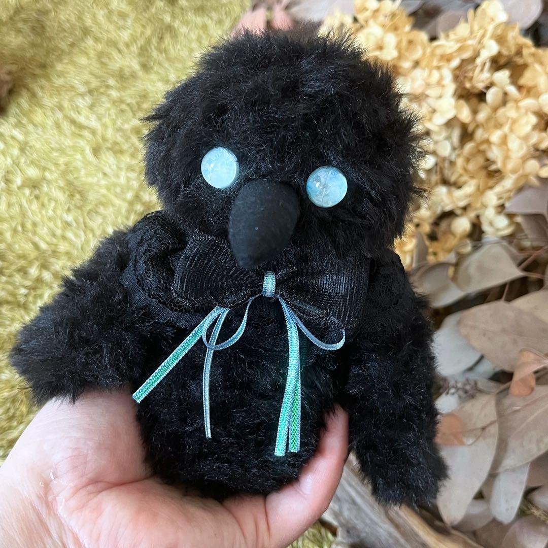 【よるむ】　あみぐるみ　オーダーメイド　ぬいぐるみ　アートドール　カラス