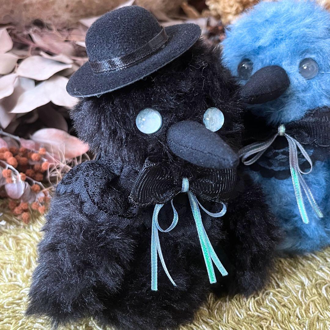 【よるむ】　あみぐるみ　オーダーメイド　ぬいぐるみ　アートドール　カラス