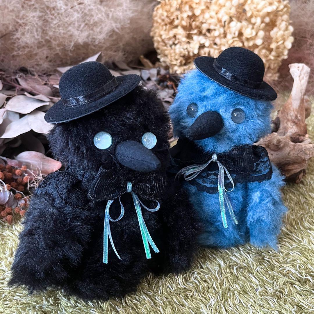 【よるむ】　あみぐるみ　オーダーメイド　ぬいぐるみ　アートドール　カラス