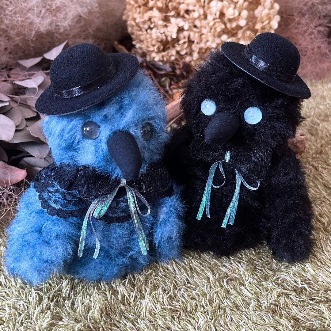 【よるむ】　あみぐるみ　オーダーメイド　ぬいぐるみ　アートドール　カラス