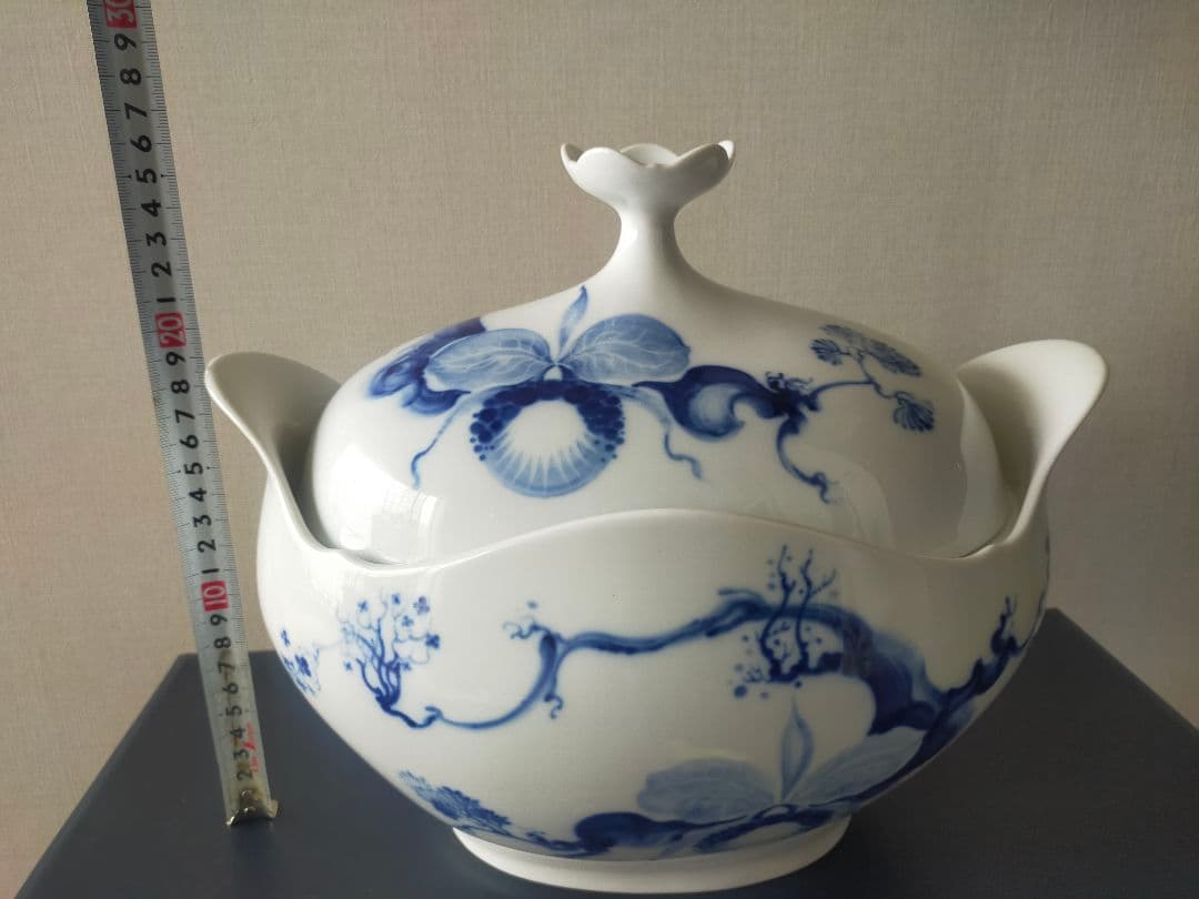 珍品【MEISSEN】ブルーオーキッド 大型スープチューリン 約3.5L 一級品