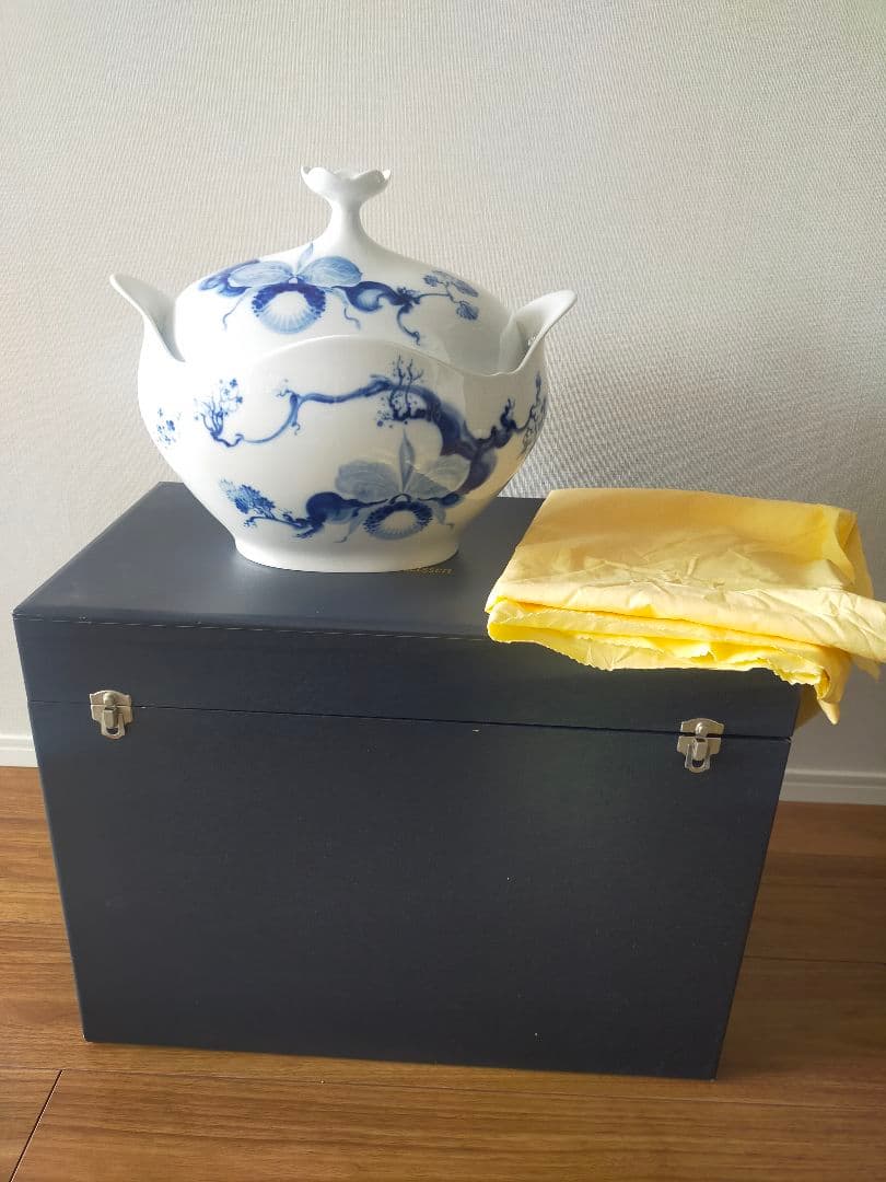 珍品【MEISSEN】ブルーオーキッド 大型スープチューリン 約3.5L 一級品