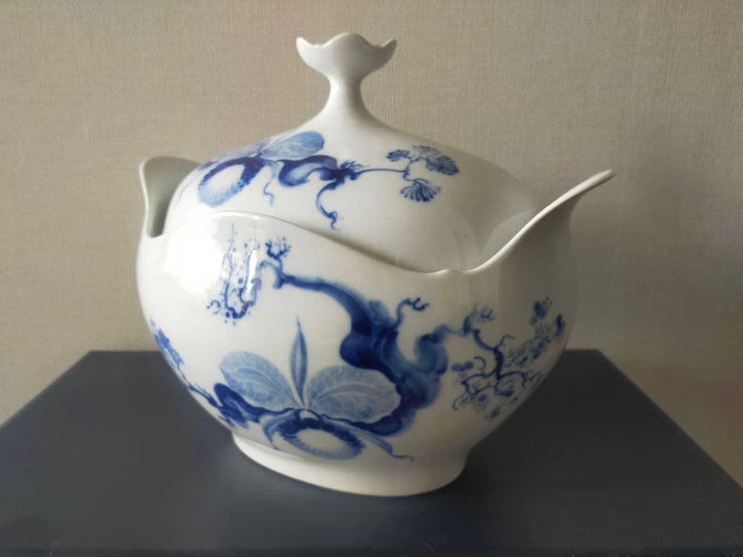 珍品【MEISSEN】ブルーオーキッド 大型スープチューリン 約3.5L 一級品
