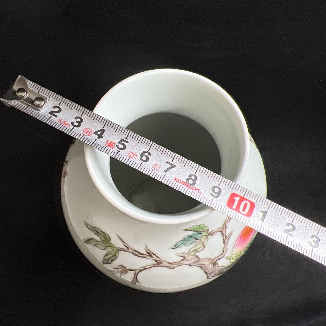 中国美術　粉彩唐子人物画花瓶　高さ約20.5㎝　東Y8-0312⑧タルオル