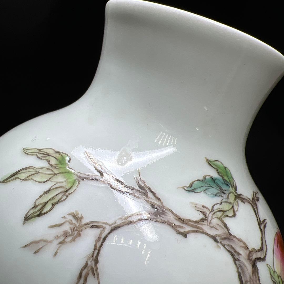 中国美術　粉彩唐子人物画花瓶　高さ約20.5㎝　東Y8-0312⑧タルオル