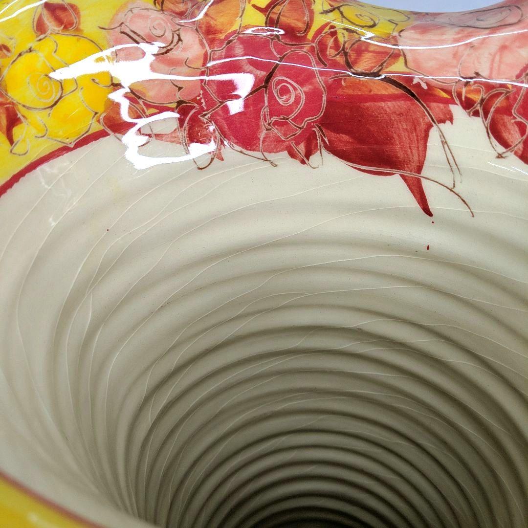 フランス製 花瓶 高さ28cm オレンジ