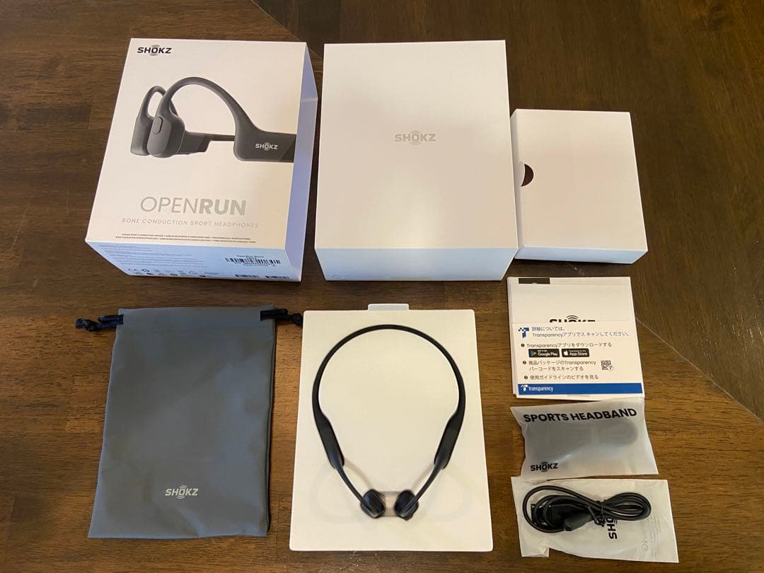 Shokz OpenRun 骨伝導イヤホン ブラック