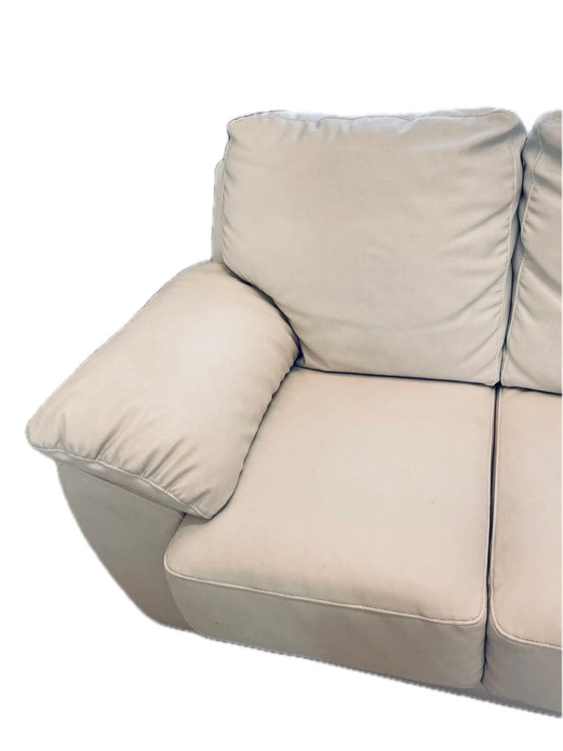 【中古】送料込み　ニトリ　2人掛け　ソファ　合皮　白　たのメル便