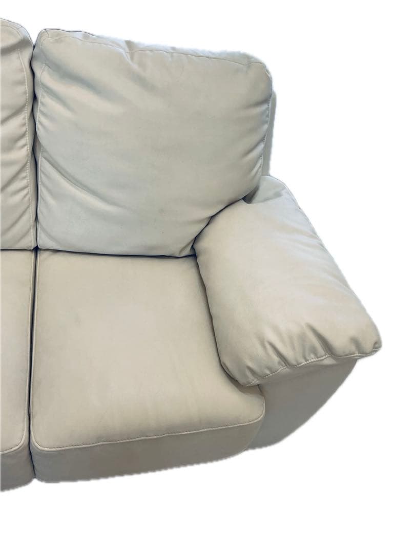 【中古】送料込み　ニトリ　2人掛け　ソファ　合皮　白　たのメル便