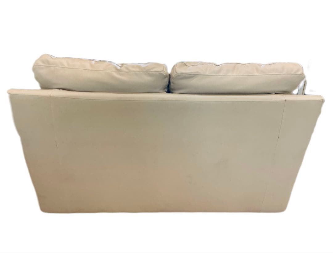 【中古】送料込み　ニトリ　2人掛け　ソファ　合皮　白　たのメル便