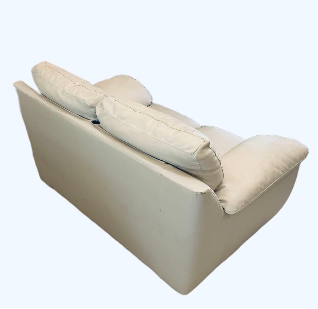 【中古】送料込み　ニトリ　2人掛け　ソファ　合皮　白　たのメル便