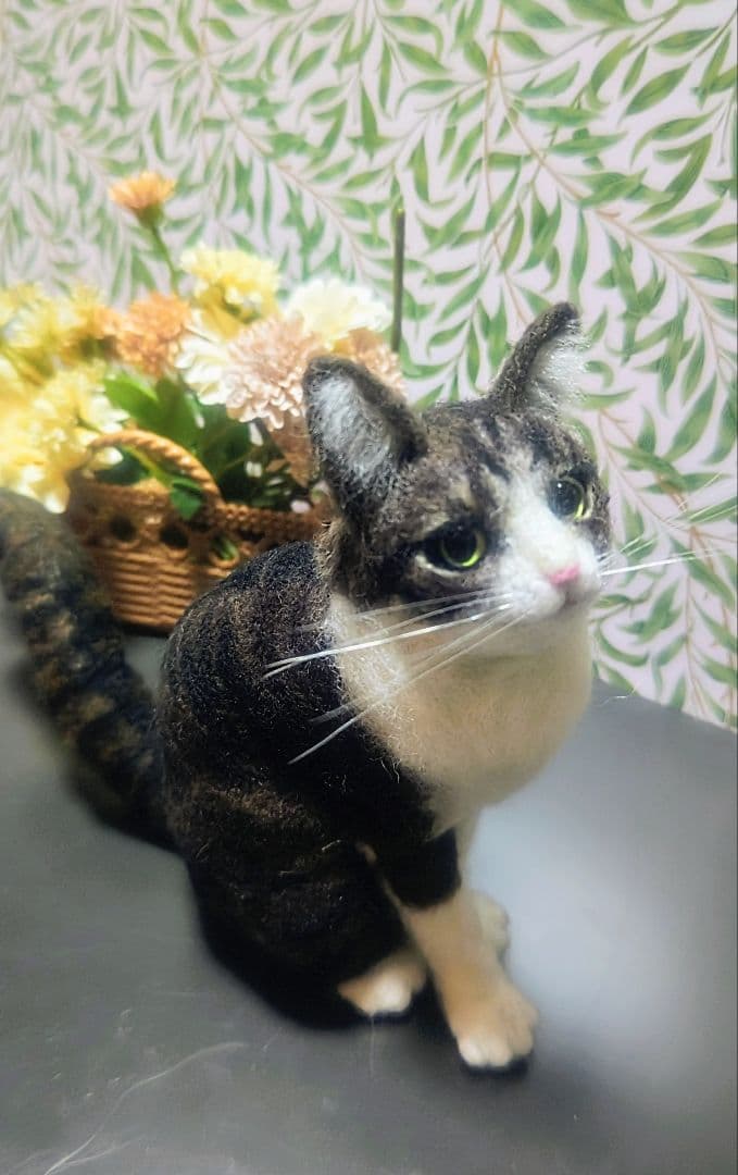 羊毛フェルト　猫 (キジネコちゃん)