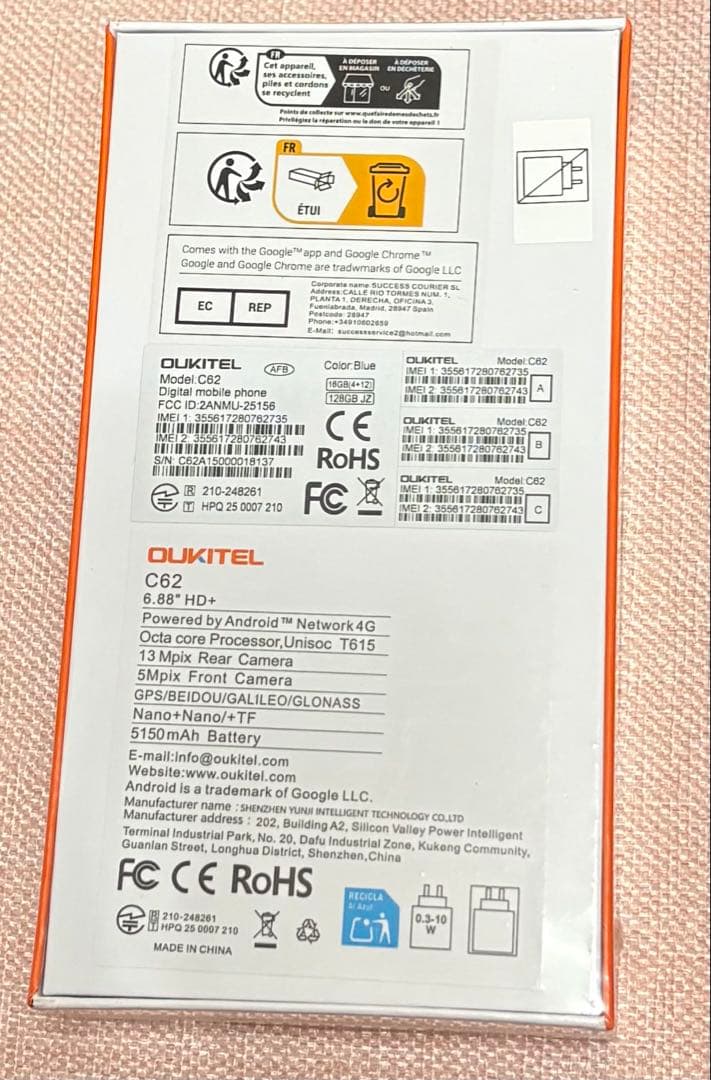 OUKITEL C62 16GB RAM 4G スマートフォン
