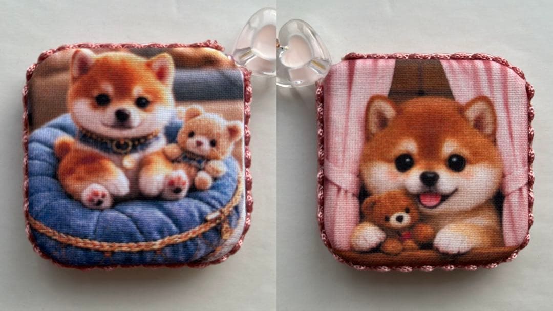 ハンドメイド　柴犬ちゃん　両面パネルメジャーチャーム❣️