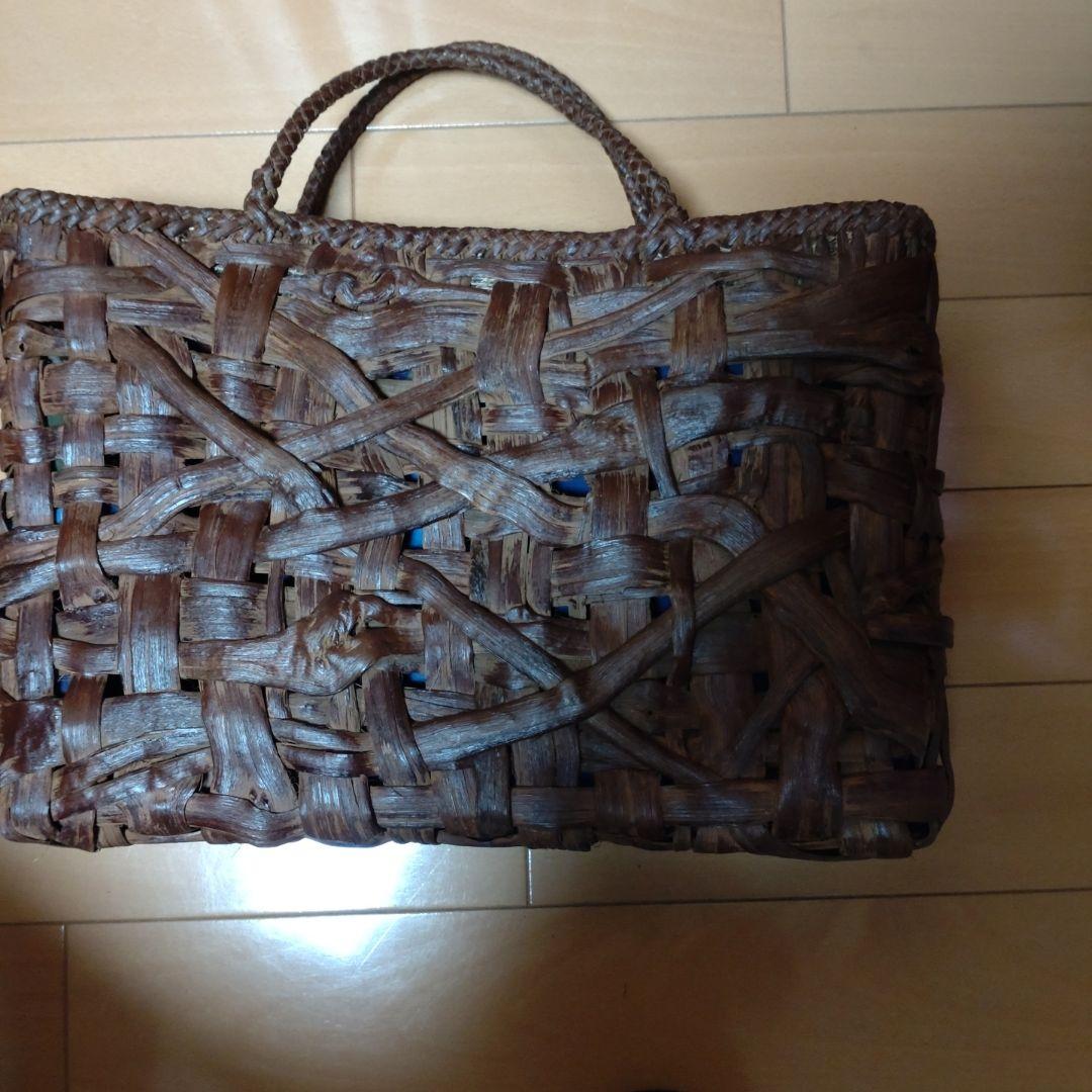 山葡萄かごバッグ　幟旗の内袋付き
