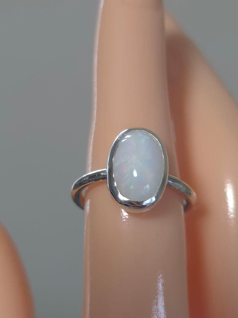 エチオピア産無処理オパール × SV950 ハンドメイドリング 13号