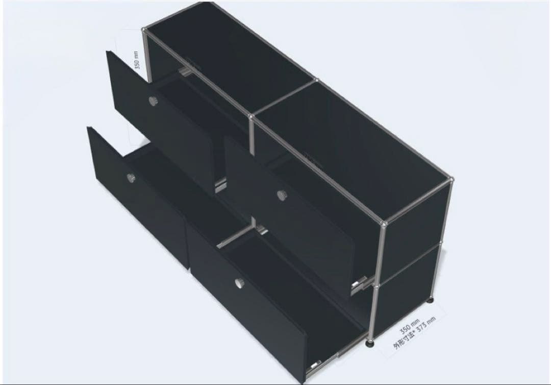 USMハラー 2連2段 エクステンションドア×4 鍵付き アントラサイト