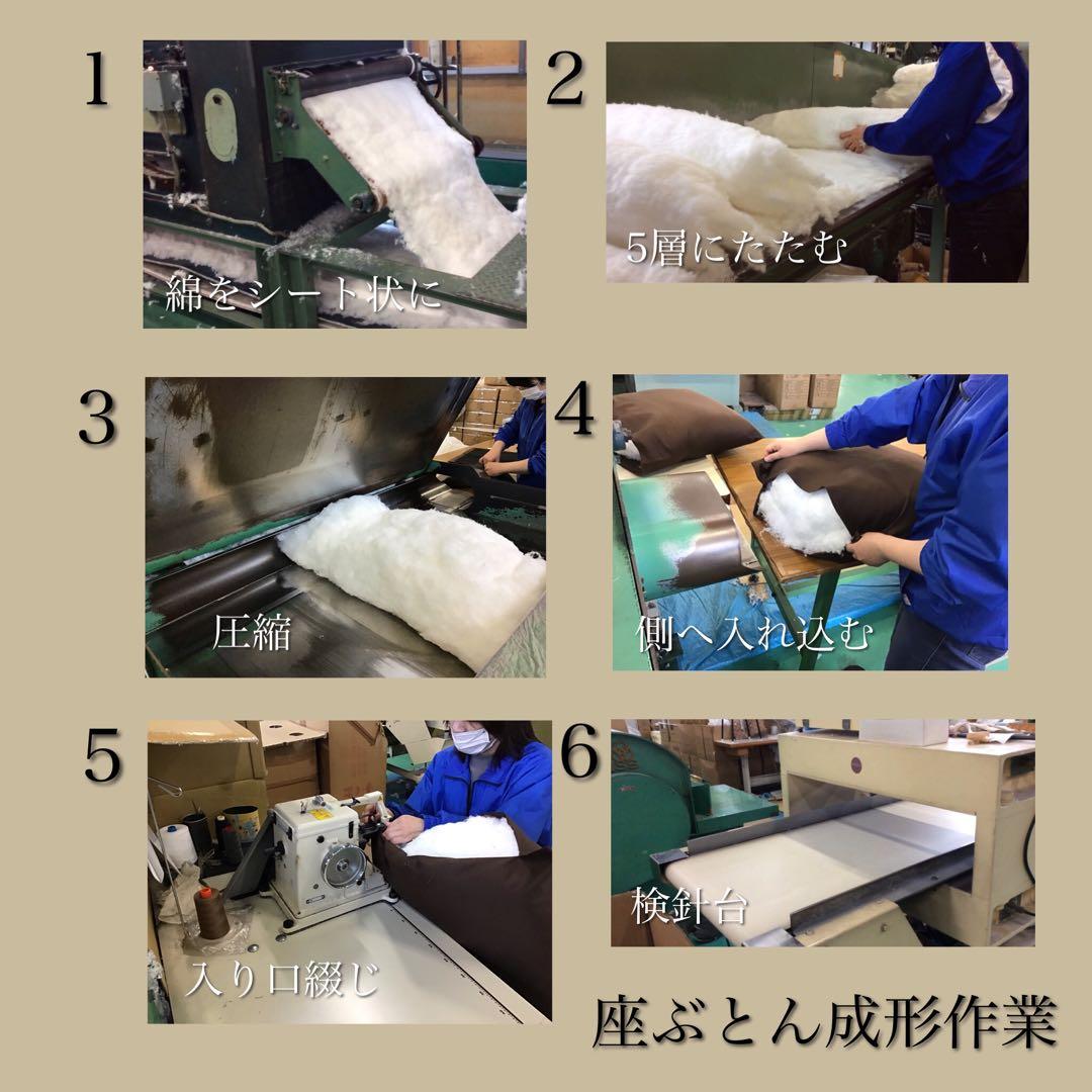 【新品】座布団 ふくれ 59x63cm 八端判 グリーン 5枚組日本製