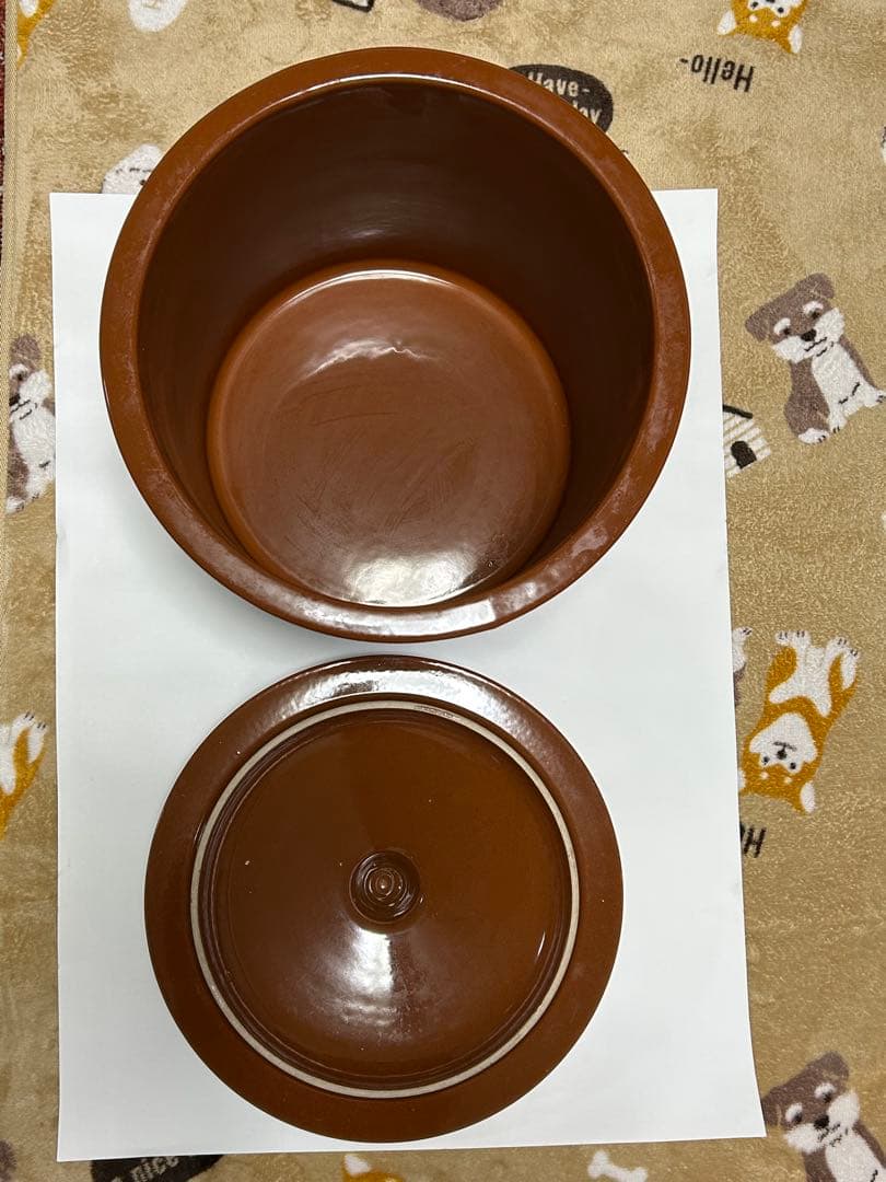 陶製　丸かめ　切立型　ずんどう型　蓋付き　10号　 甕　壺