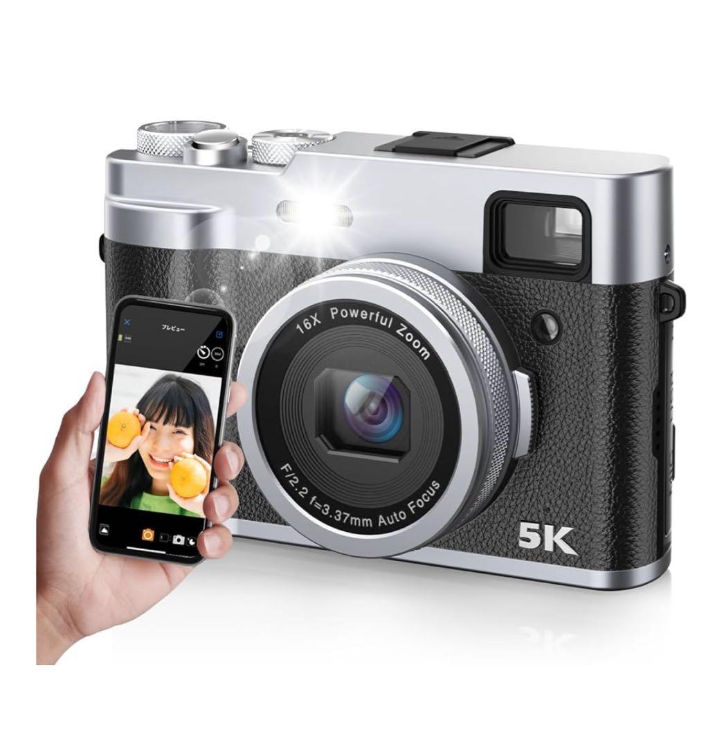 SIXTARY 5K デジカメ スマホに送れる デジタルカメラ 4800万画素