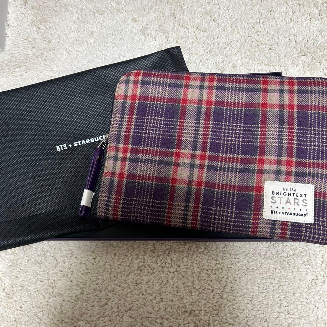 BTS Starbucks コラボグッズ フラットポーチ