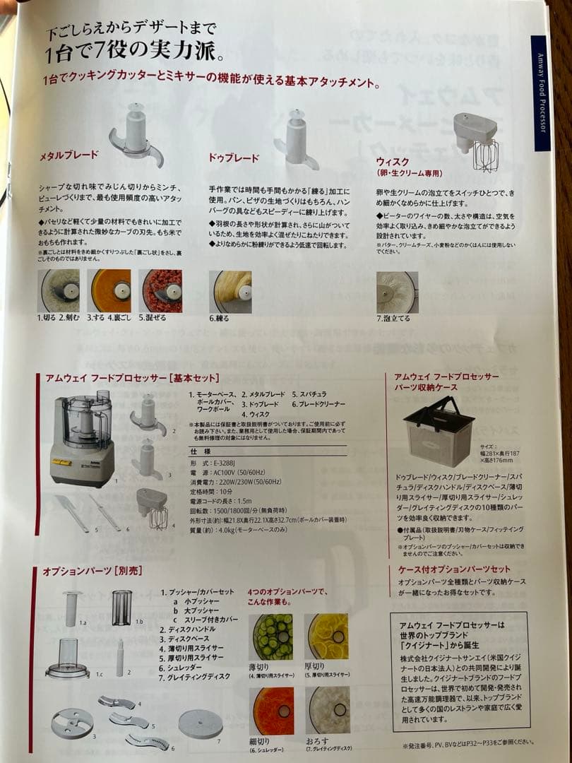 Amway アムウェイ フードプロセッサー　E-3288-J