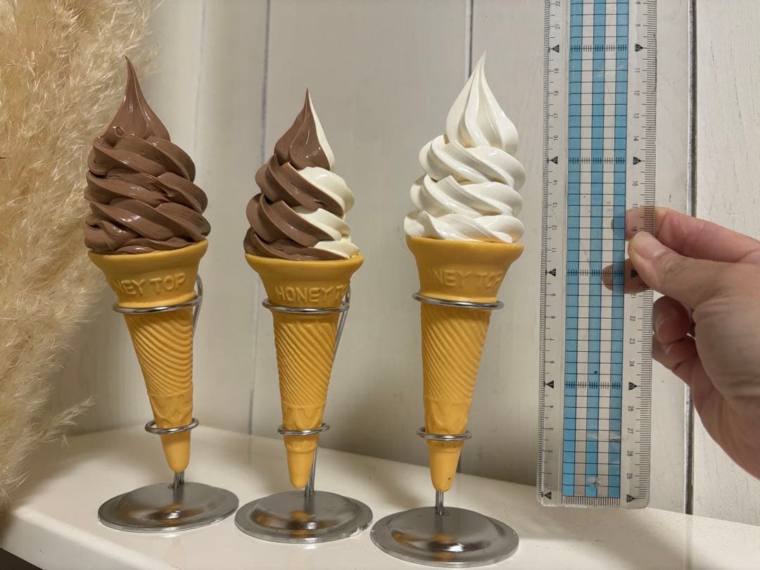 ソフトクリーム食品サンプル　バニラ、ミックス、チョコレート⚠️スタンドなし