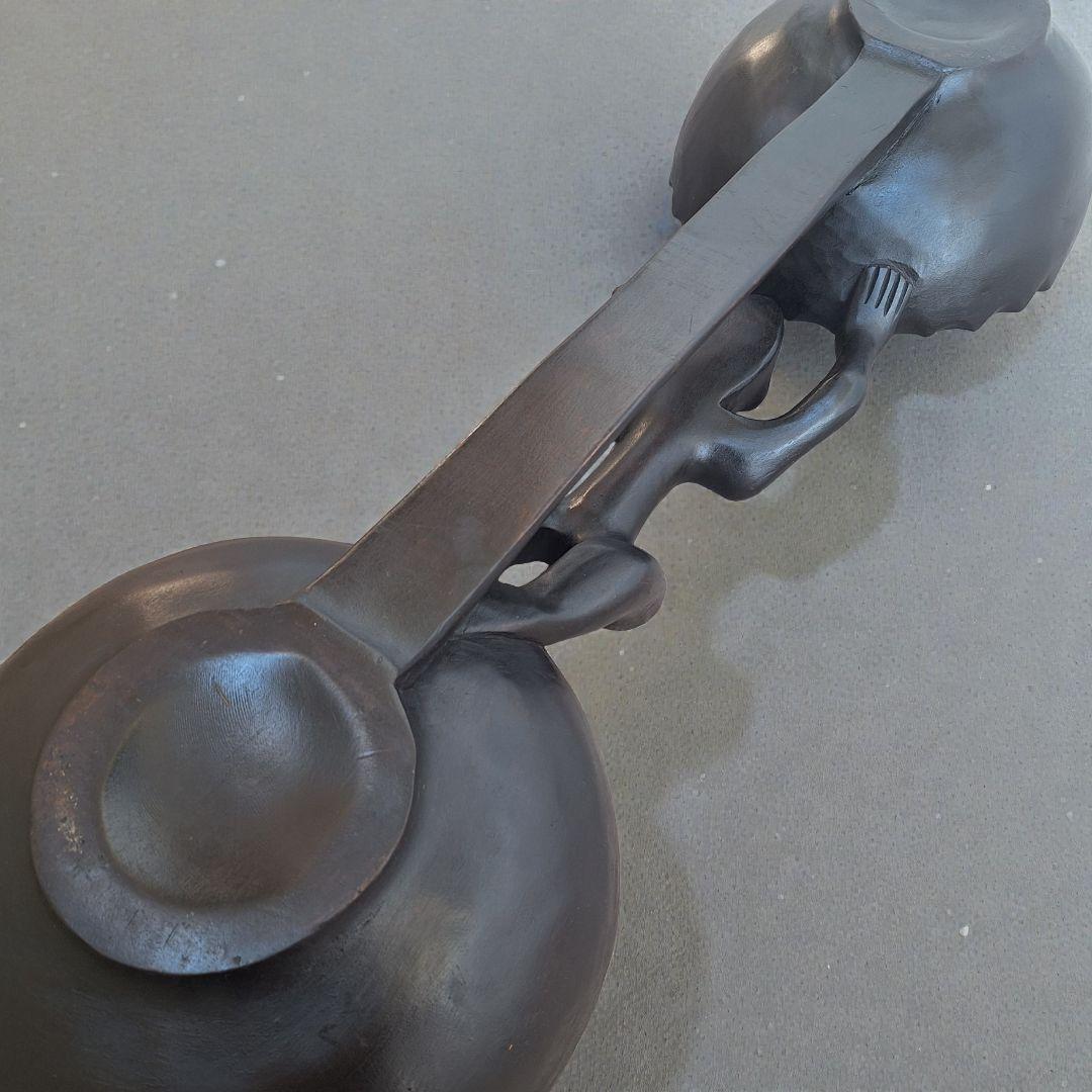 アフリカンアート 木彫双器 大型彫刻オブジェ 民族工芸