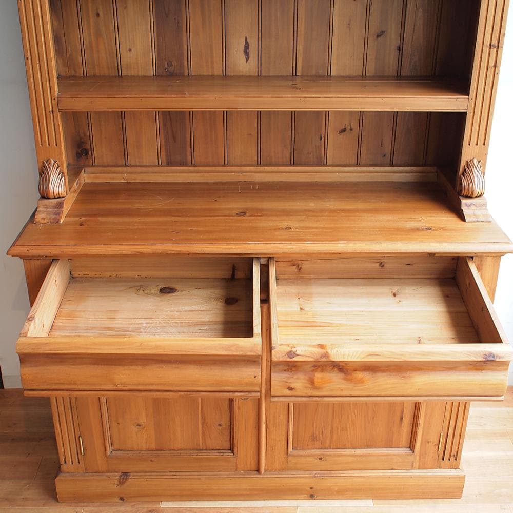 ビンテージ パイン材 カップボード 大型 キャビネット