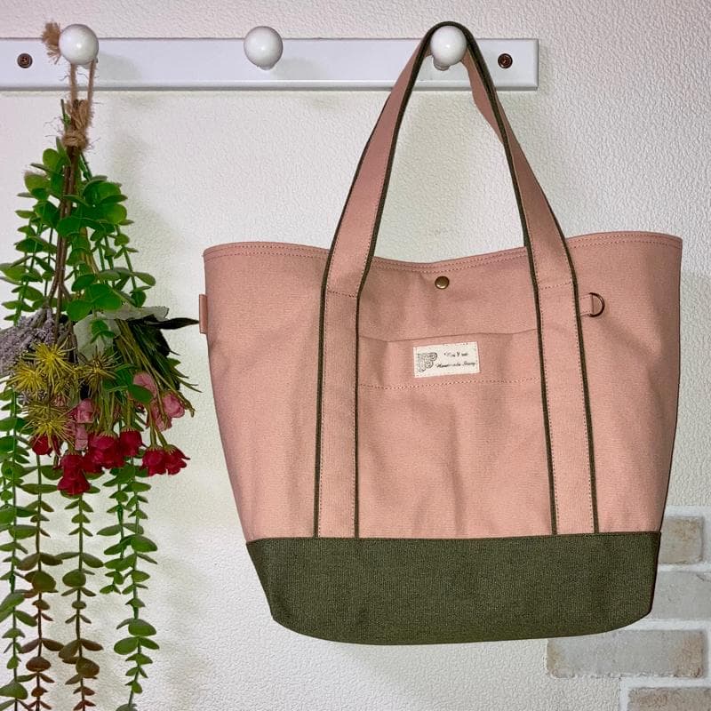 ★セール開催！新作！トートバッグ＆バッグインバッグ☆帆布☆くすみカラー