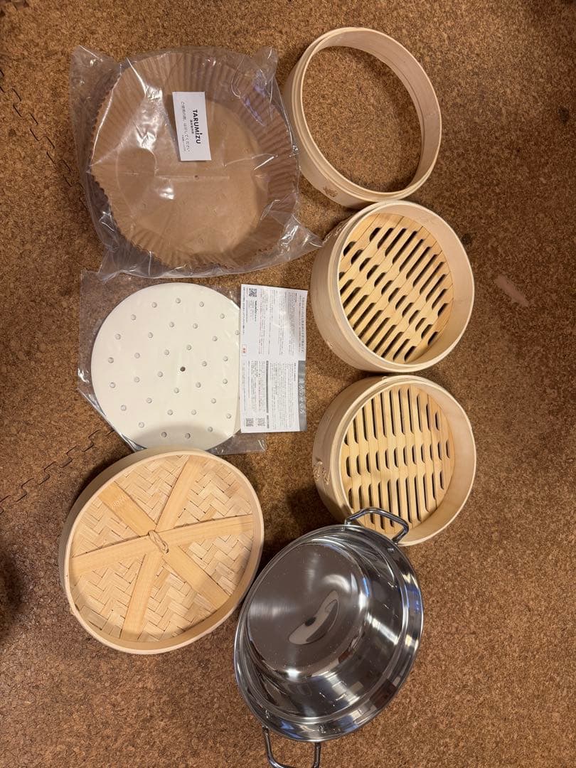 【新品未使用】 竹せいろと蒸篭用鍋の蒸し器セット