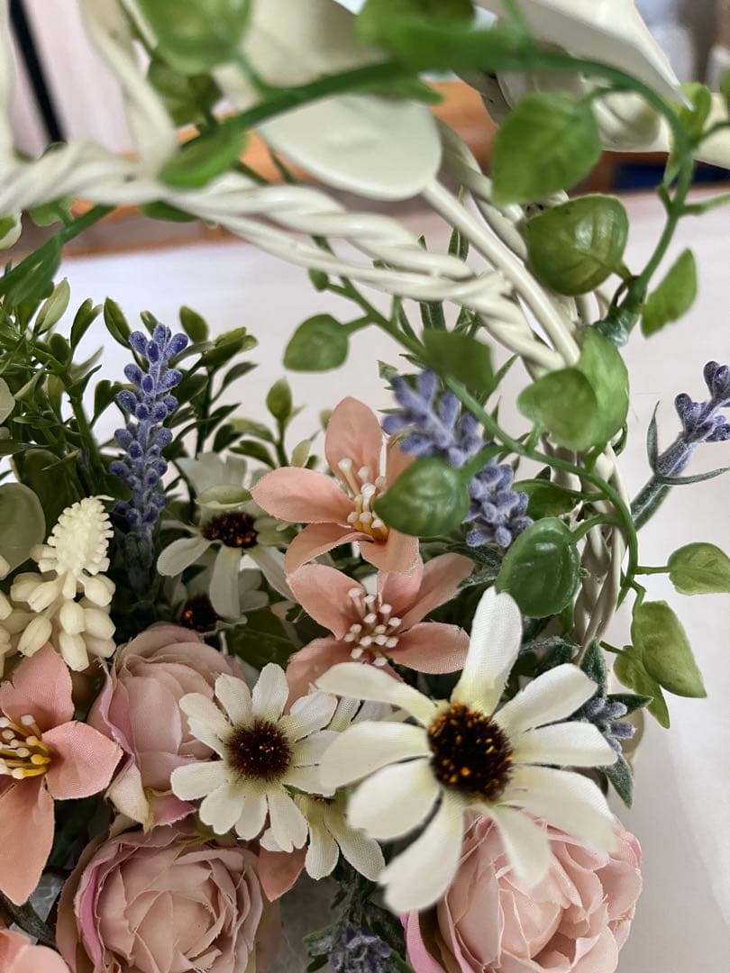 ハンドメイドアーティフィシャルフラワー　スプリング鳥籠アレンジ46