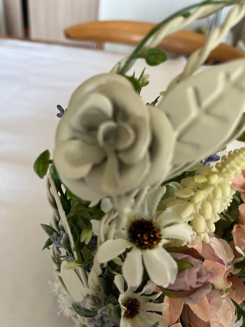 ハンドメイドアーティフィシャルフラワー　スプリング鳥籠アレンジ46