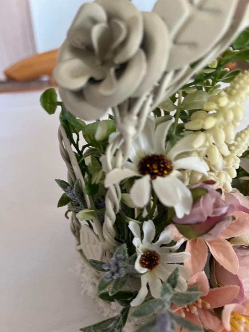 ハンドメイドアーティフィシャルフラワー　スプリング鳥籠アレンジ46