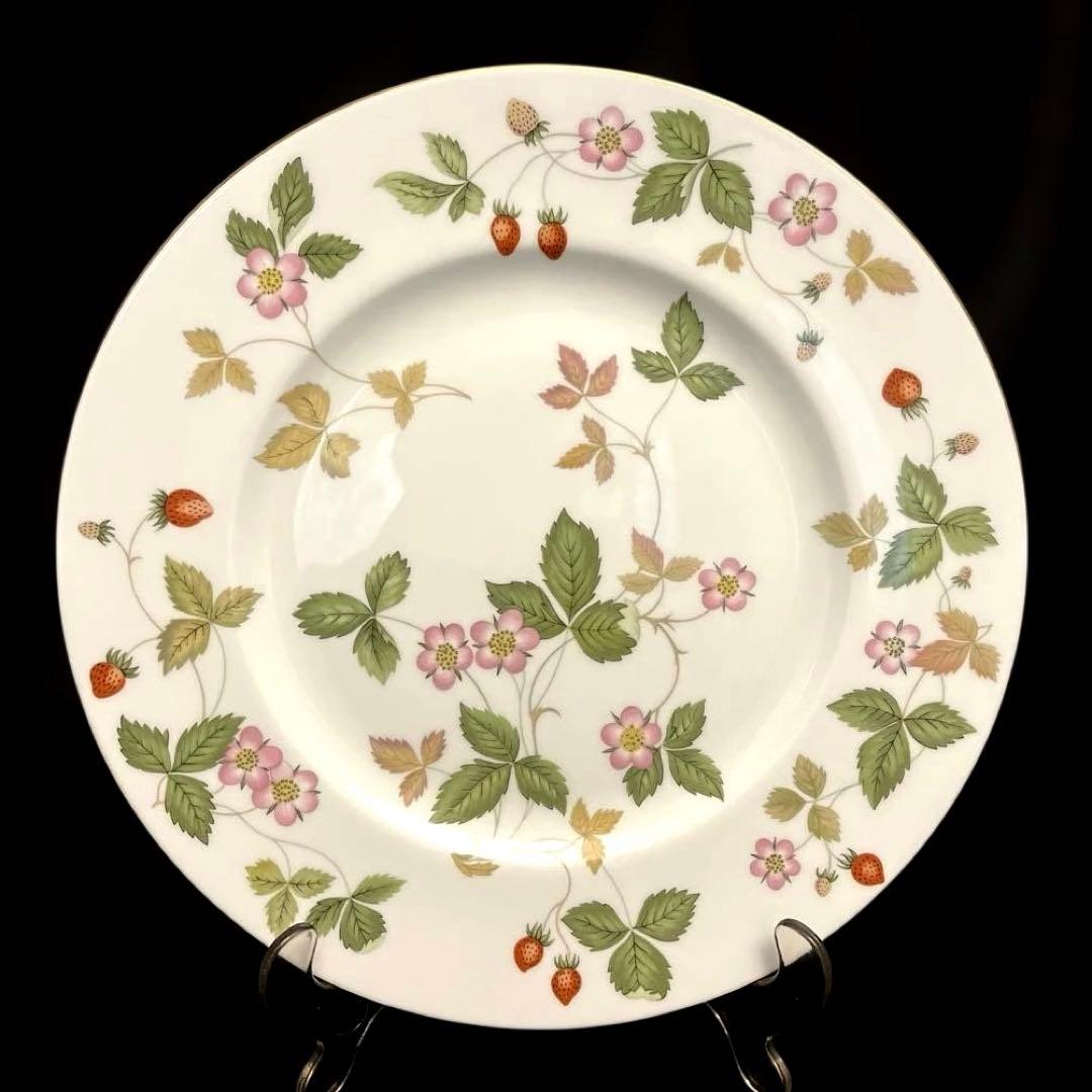[美品♪]WEDGEWOOD ワイルドストロベリー 27cm プレート　黒壺