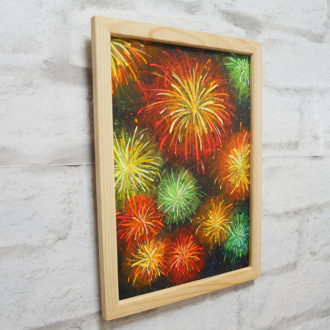 油絵 油彩 油彩画 絵 絵画【花火】