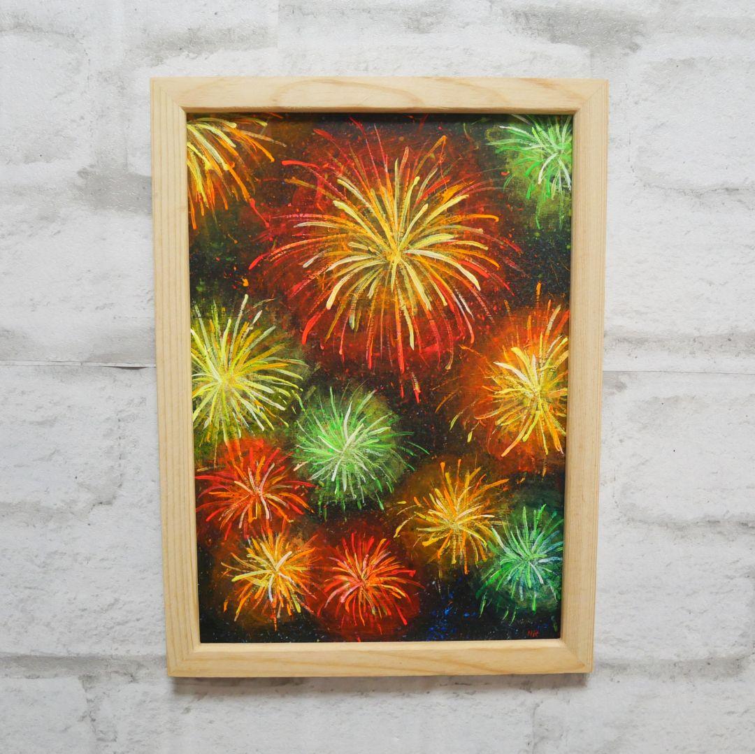 油絵 油彩 油彩画 絵 絵画【花火】