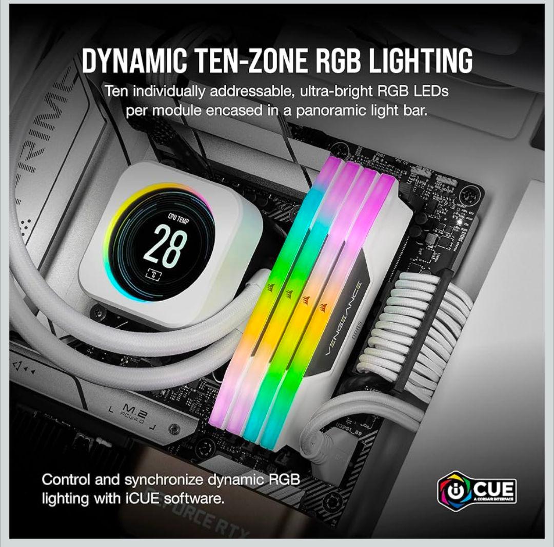 未開封 CORSAIR メモリ DDR5-6000MHz 32GB RGB :白