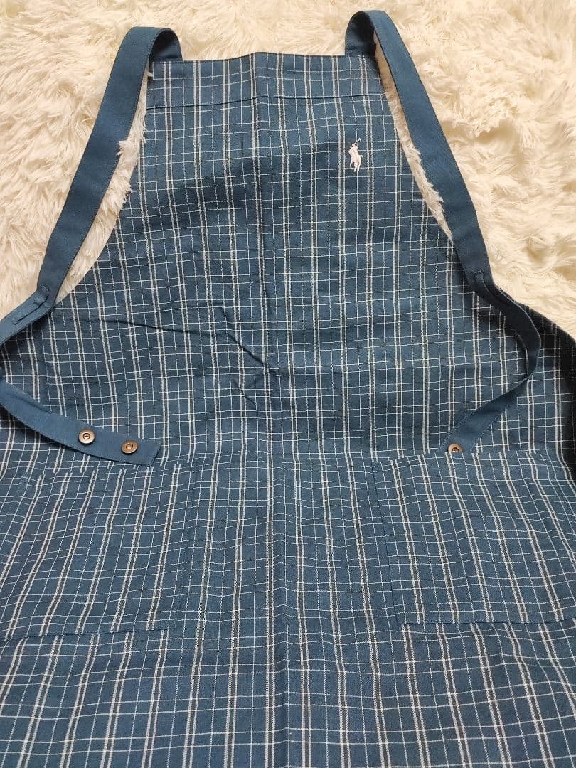 新品 ラルフ ローレン Clark チェック コットン ツイル フル エプロン