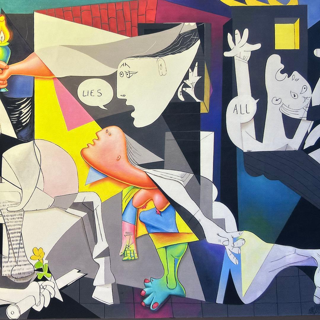 ピカソ　ゲルニカ　特注アクリルケ-ス入り　　 美術品絵画　ア-ト名画　インテリア