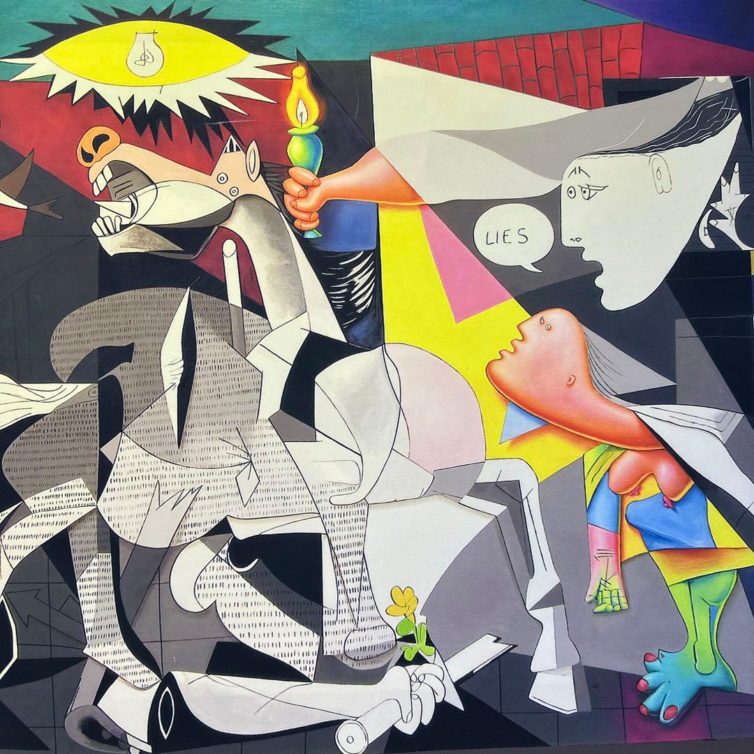 ピカソ　ゲルニカ　特注アクリルケ-ス入り　　 美術品絵画　ア-ト名画　インテリア