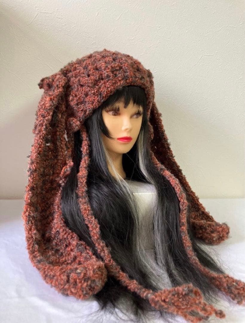 うさ耳ニット帽　猫耳ニット帽　古着　アジアンアメカジ　下北沢　y2k ☺︎