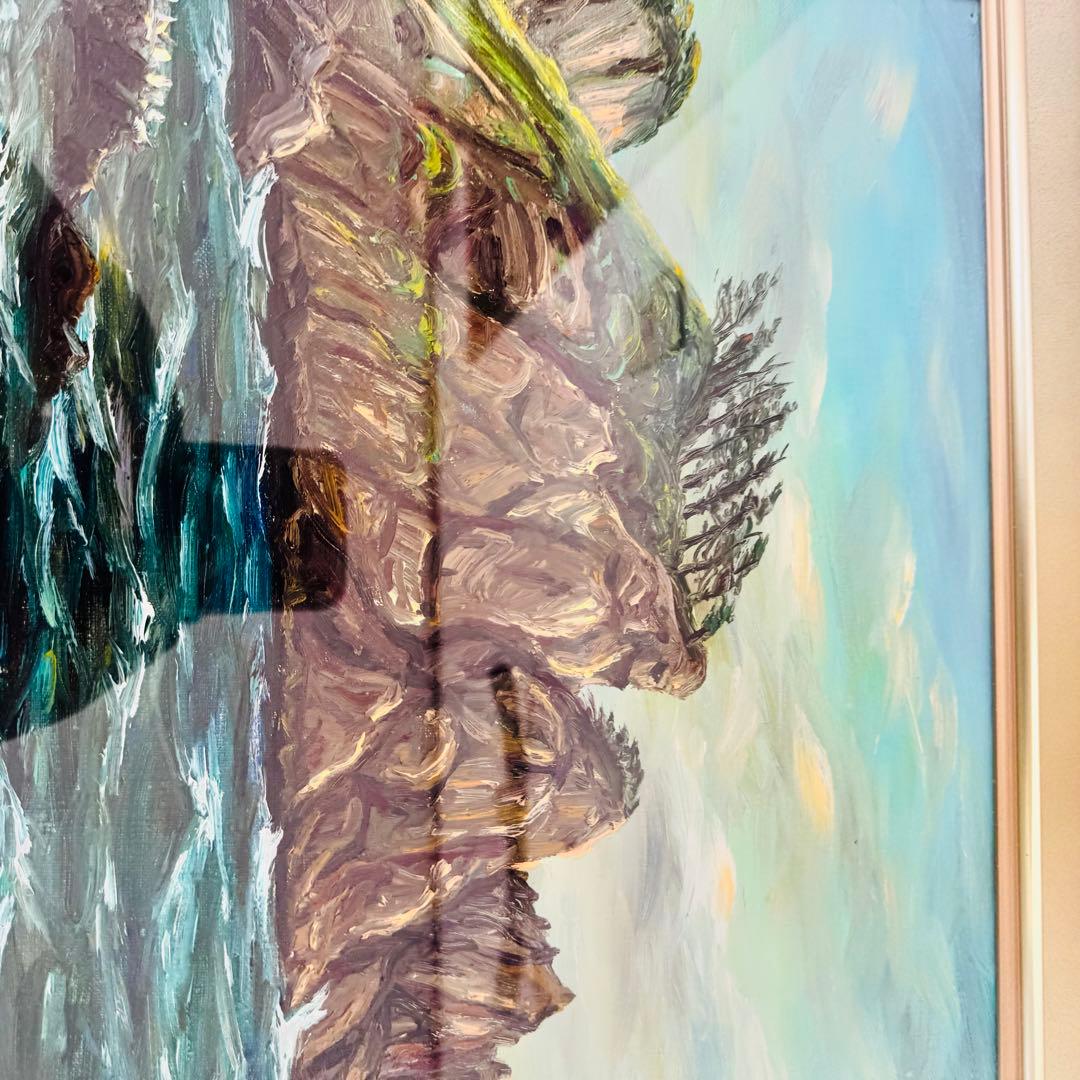 【真作】川端健太郎 油彩『海の風景』F6号 額 縦50×横60cm 光風アトリエ