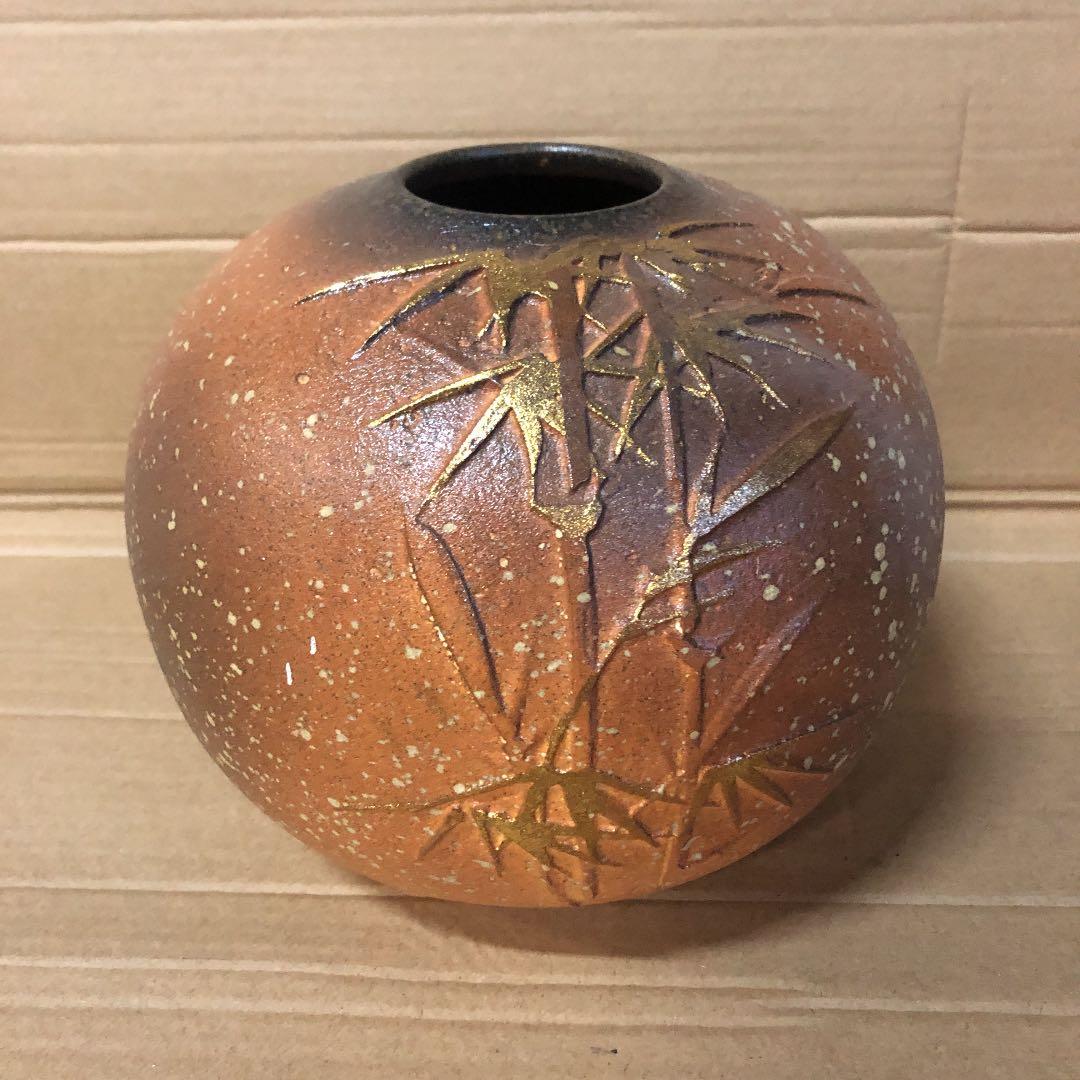 【信楽焼】花瓶　竹　7号
